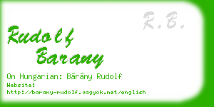 rudolf barany business card