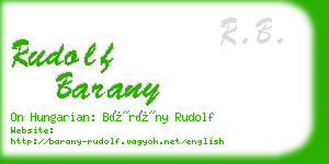 rudolf barany business card